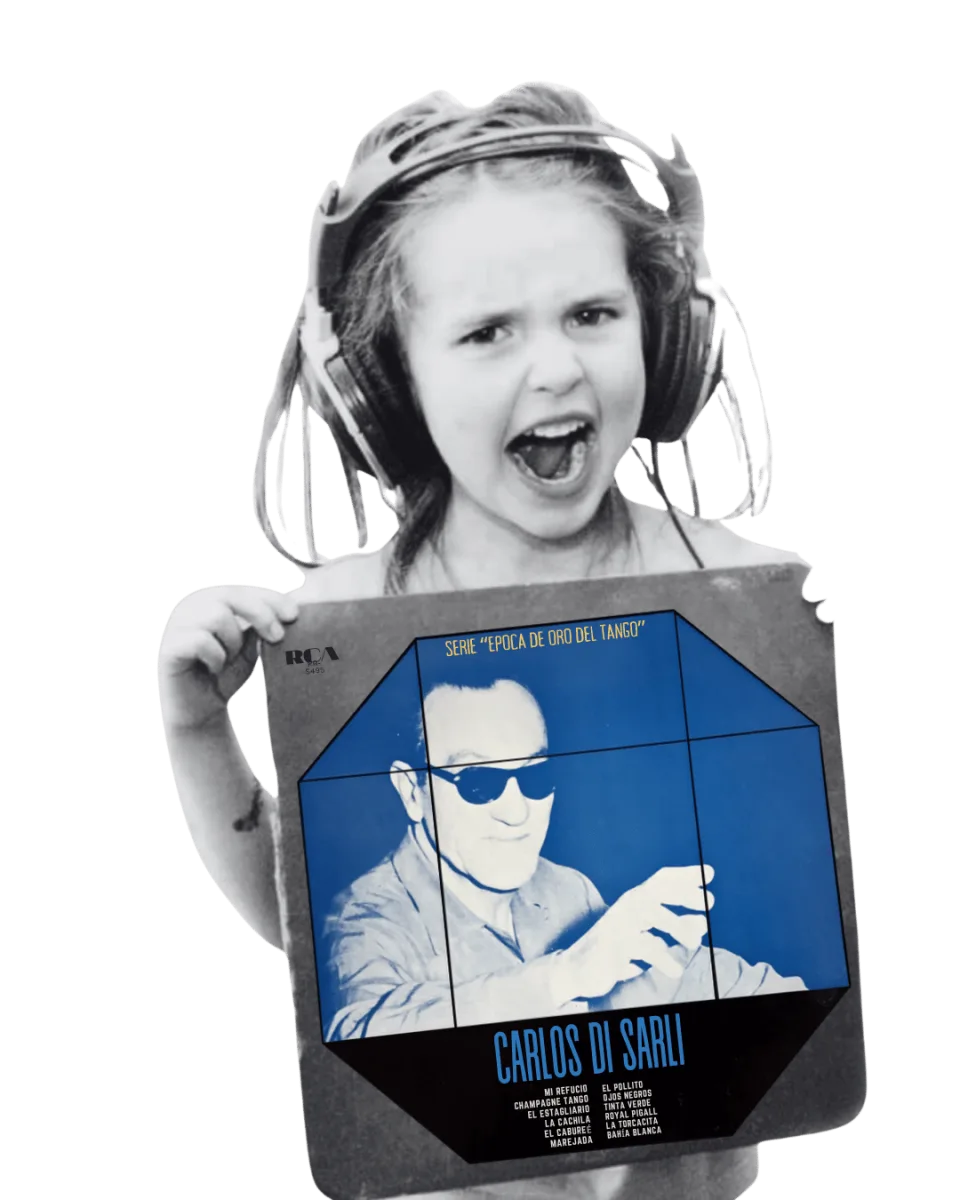 Girl holding a Carlos Di Sarli record